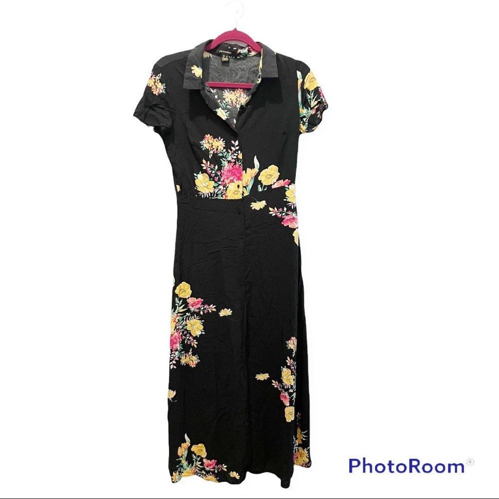 Revamped floral button down maxi dress